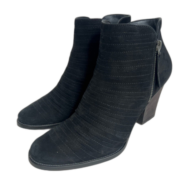 Paul Green Malibu Black Suede Ankle Boots Leather Booties Size 5.5 UK 8 US - Picture 3 of 10